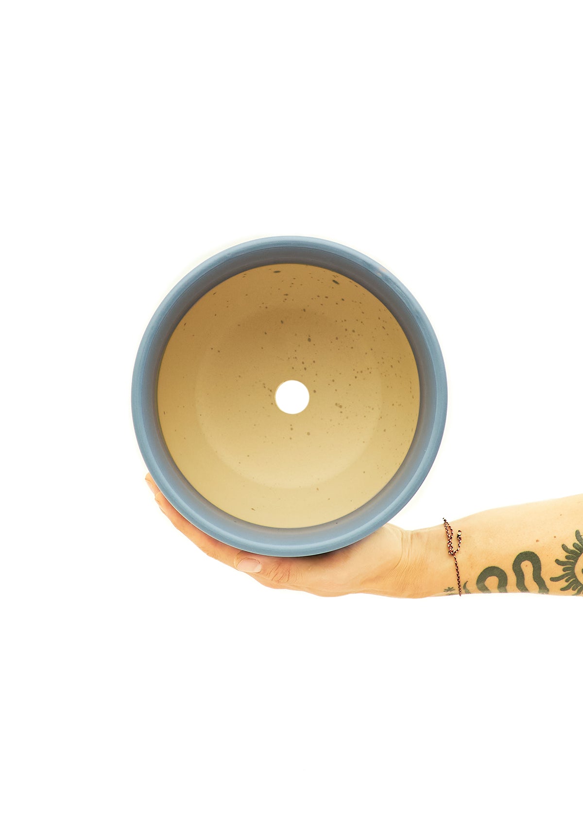 Rounded Ceramic Planter, Indigo 7" Wide